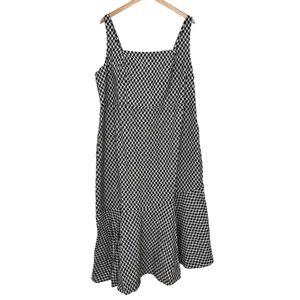Anthropologie The Ariana Square Neck Asymmetrical Ruffle Hem Dress 3X Plus